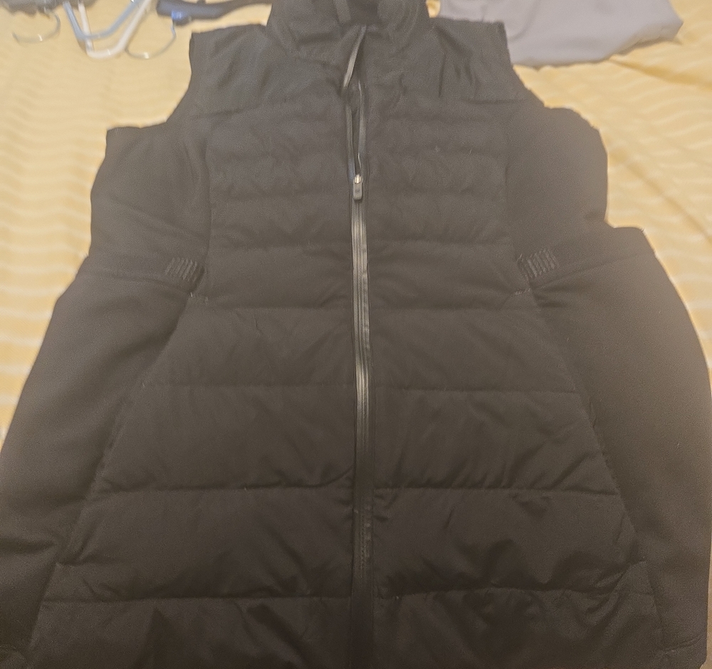 lululemon athletica Black Quilted Puffer Vest with Stretch Side Panels